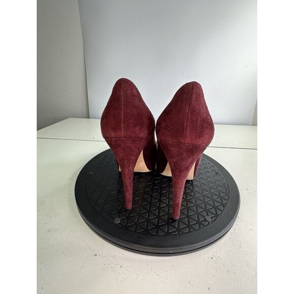 Brian Atwood POWER Burgundy Suede Platform Pumps Shoes Heels 38 / 7.5 US - Picture 2 of 10
